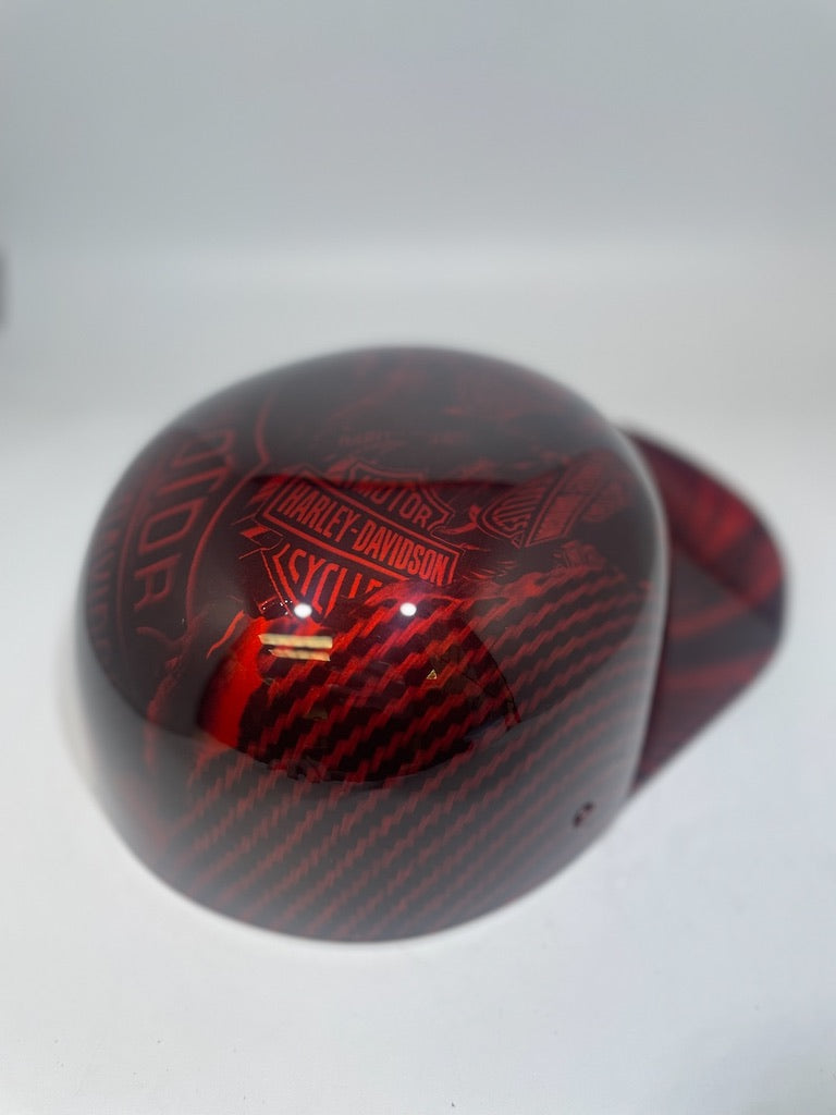 Baseball Cap Style Motorcycle Helmet Whiskey Fire Carbon Fiber Harley