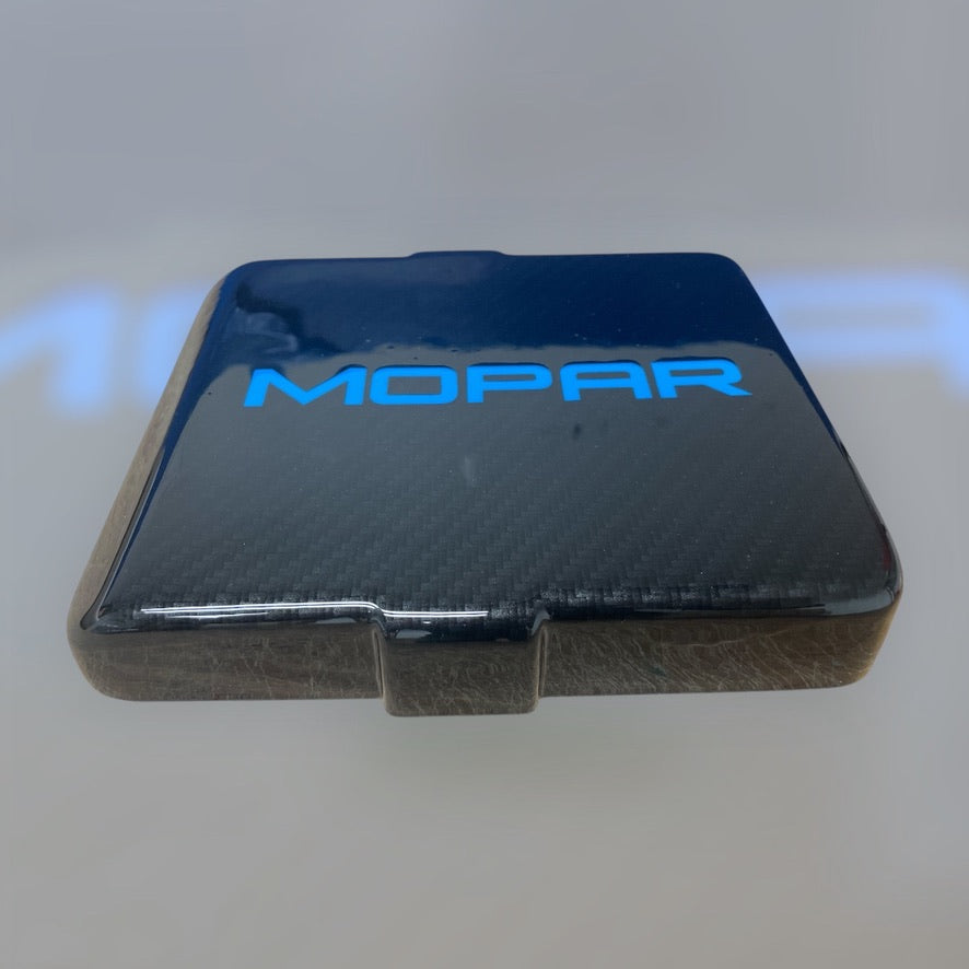 Custom Hydro Dipped Blue Candy Carbon Fiber Blue Mopar Fuse Box Lid Cover Charger/Challenger 2015+ Chrysler 2011+