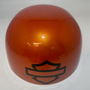 Baseball Cap Style Motorcycle Helmet Electric Orange w/ Black Bill Bar and Shield