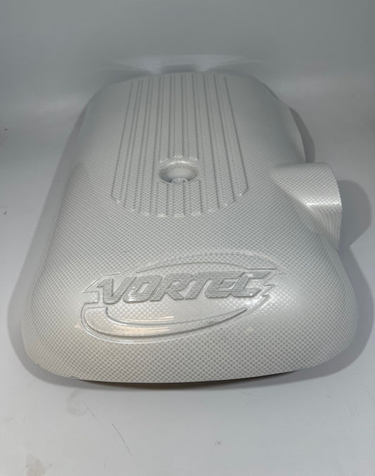 Custom White Carbon Fiber Hydro Dipped Engine Covers for Silverado, Tahoe & Cadillac