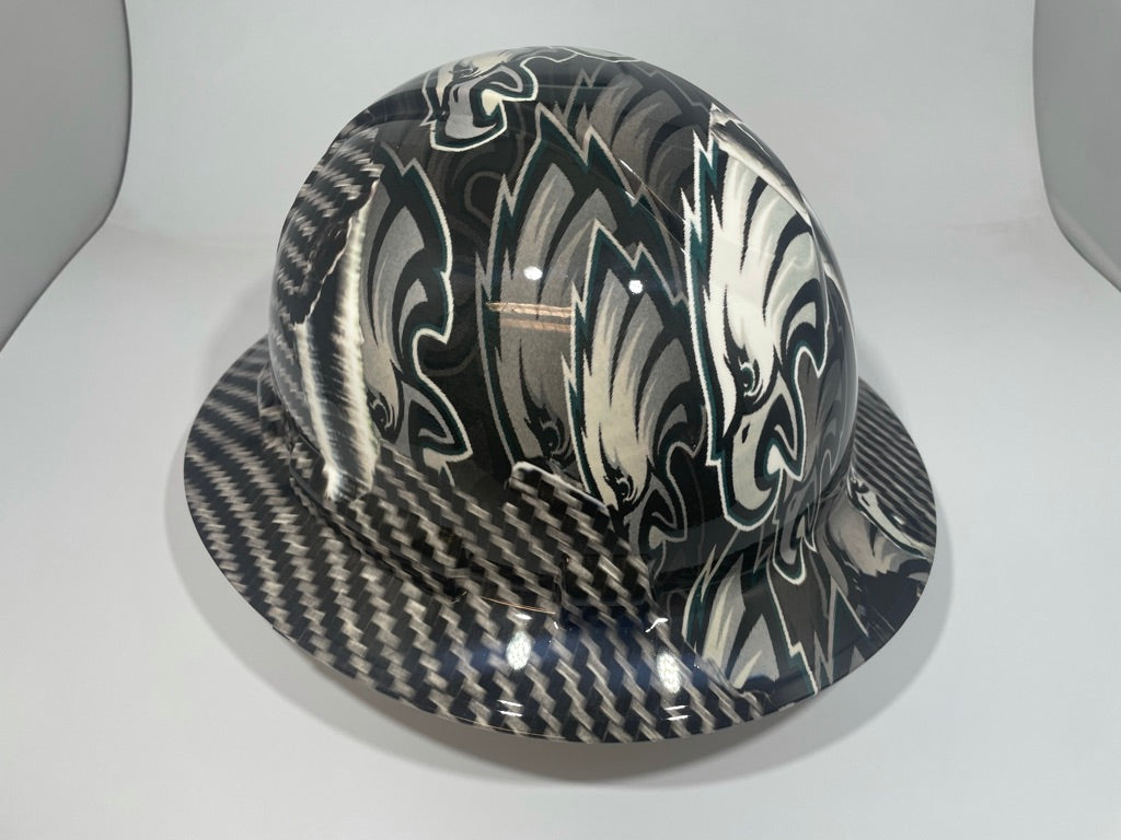 Full Brim Hard Hat Hydro Dipped Philadelphia Eagles Carbon Fiber