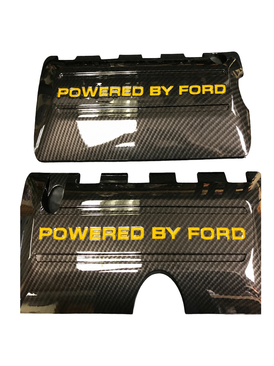 Custom Hydro Dipped Carbon Fiber 2011+ Mustang Powered By Ford Blaze Yellow Coil Covers