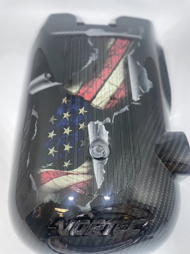 Custom Carbon Fiber American Flag Hydro Dipped Engine Covers for Silverado, Tahoe &amp; Cadillac