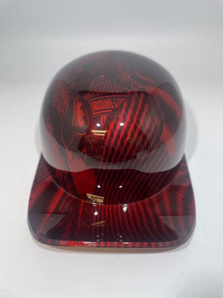 Baseball Cap Style Motorcycle Helmet Whiskey Fire Carbon Fiber Harley