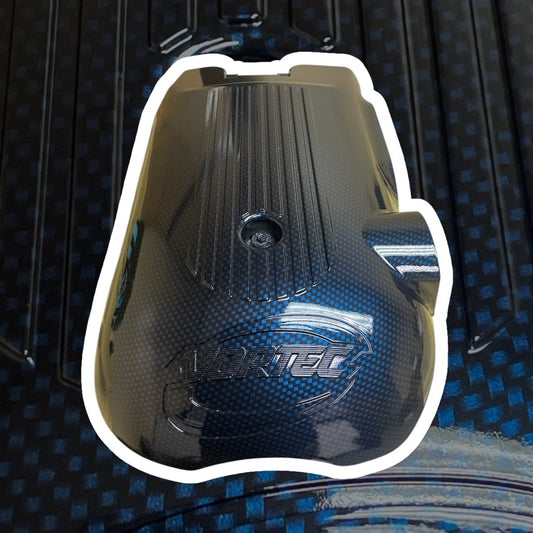 Custom Blue Candy Carbon Fiber Hydro Dipped Engine Covers for Silverado, Tahoe & Cadillac