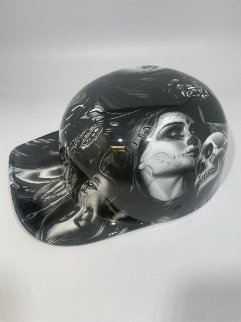 Baseball Cap Style Motorcycle Helmet DAY OF THE DEAD GIRLS