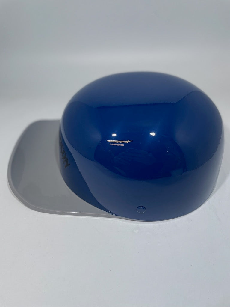 Baseball Cap Style Motorcycle Helmet Bright Billiard Blue Billiard Grey Bill Bar and Shield