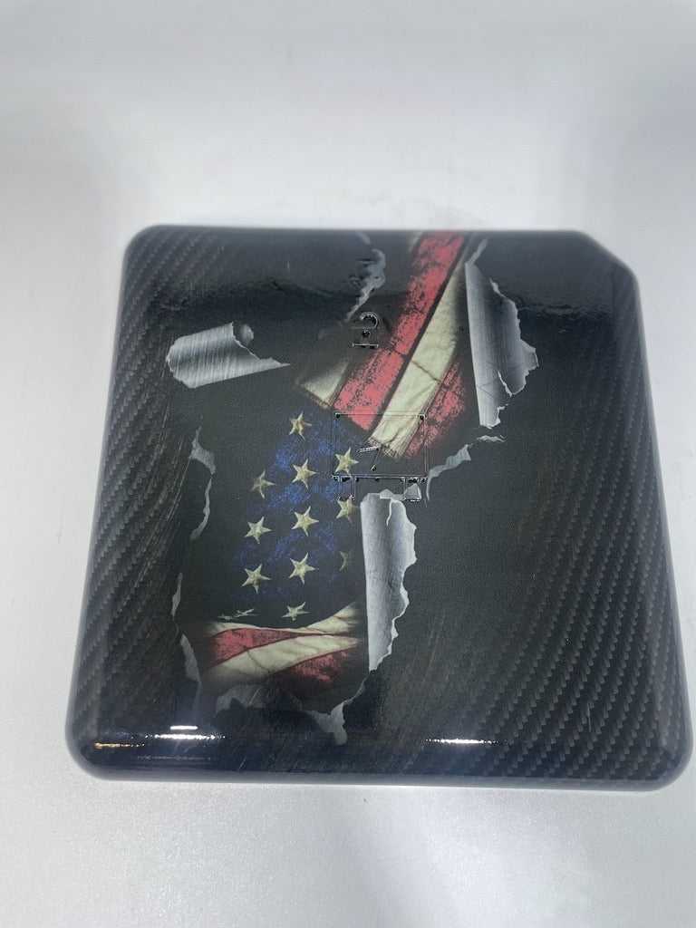 Custom Carbon Fiber American Flag Hydro Dipped Engine/Fuse Box Covers for Silverado, Tahoe &amp; Cadillac