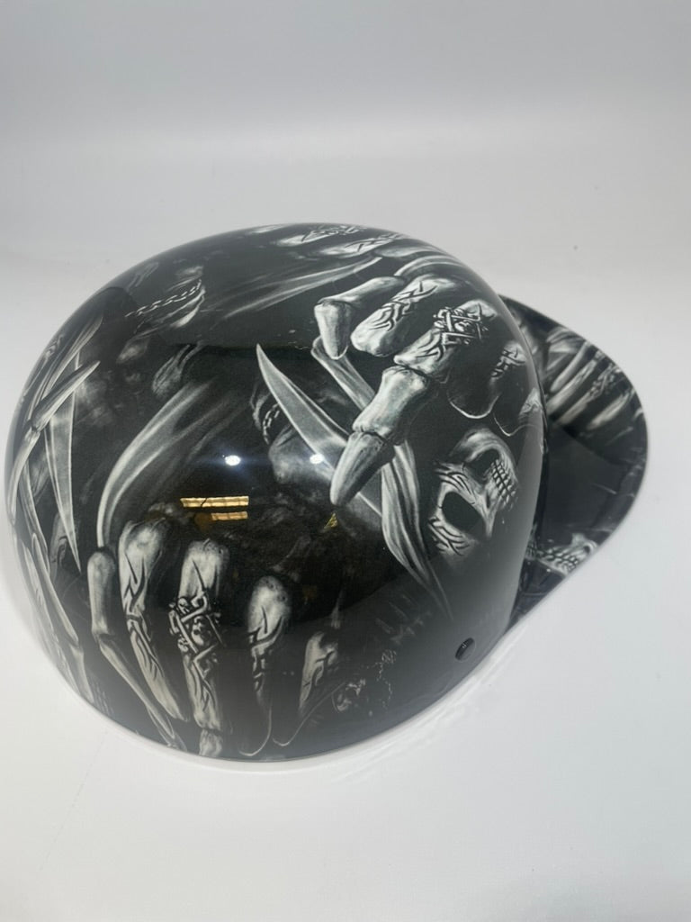 Baseball Cap Style Motorcycle Helmet F U Reaper