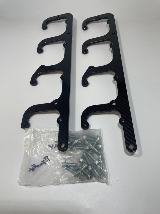 Custom Carbon Fiber Hydro Dipped LS Coil Brackets Fit LSX Swap Truck 5.3L LS1 LS3 LS2 LO4 LO9 LS6 L92 L99 L33 LR4