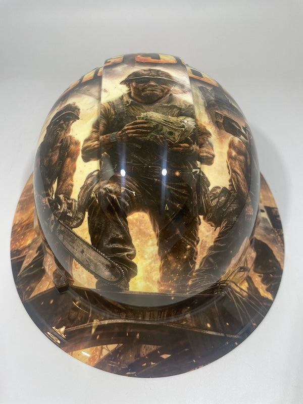 Full Brim Hard Hat Hydro Dipped Chaos Money Big Jobs