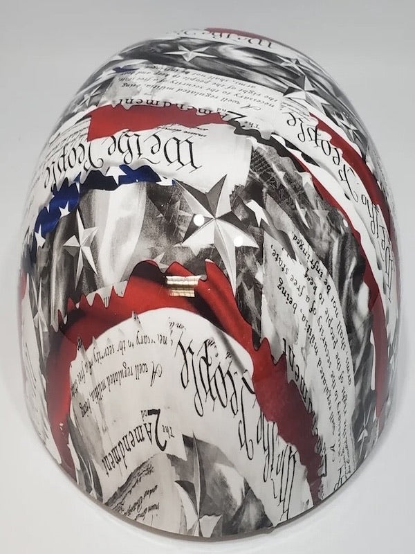 Baseball Cap Style Motorcycle Helmet WE THE PEOPLE SECOND AMENDMENT