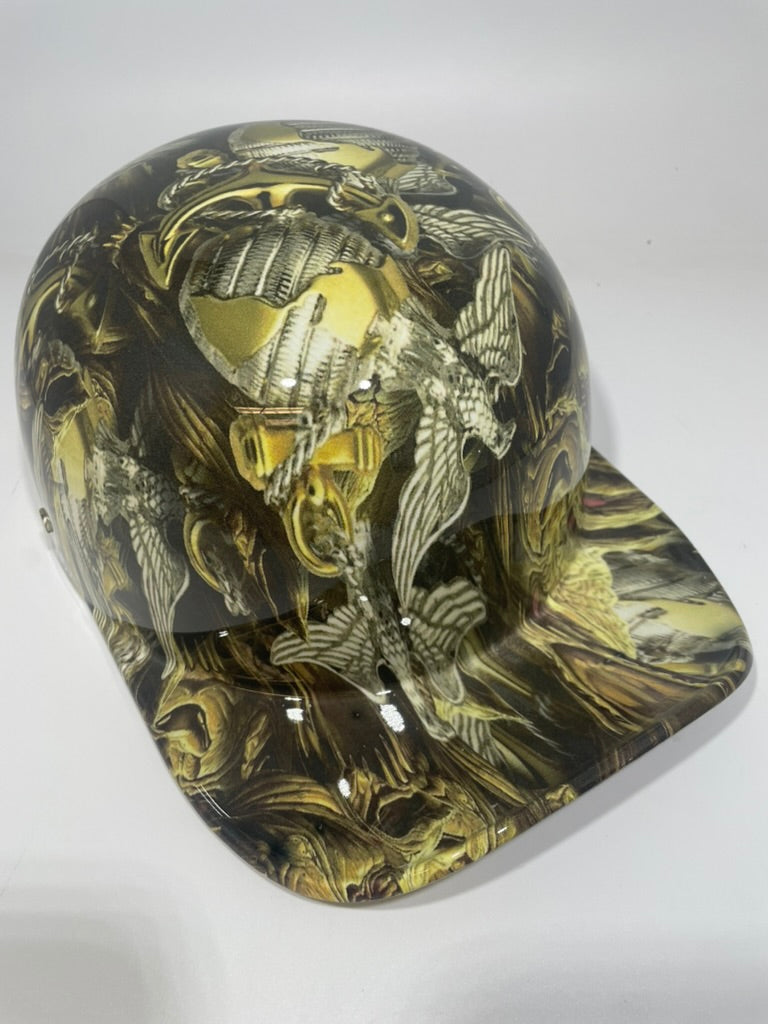 Baseball Cap Style Motorcycle Helmet Devil Dog