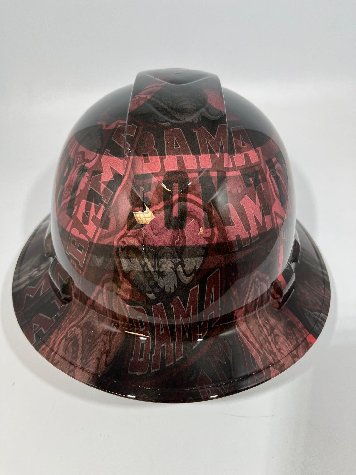 Full Brim Hard Hat Hydro Dipped ALABAMA CRIMSON TIDE BAMA ABSTRACT