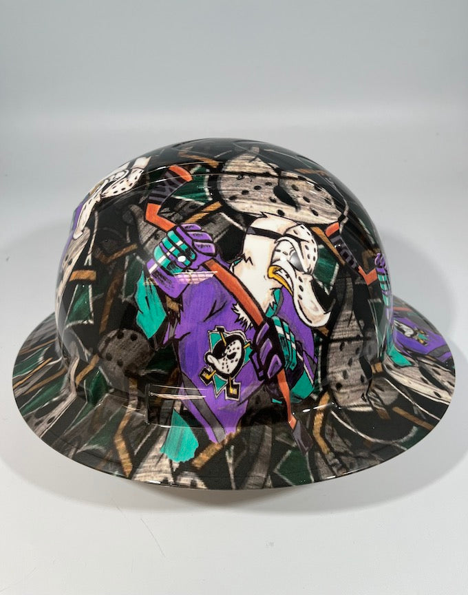 Full Brim Hard Hat Hydro Dipped ANAHEIM MIGHTY DUCKS
