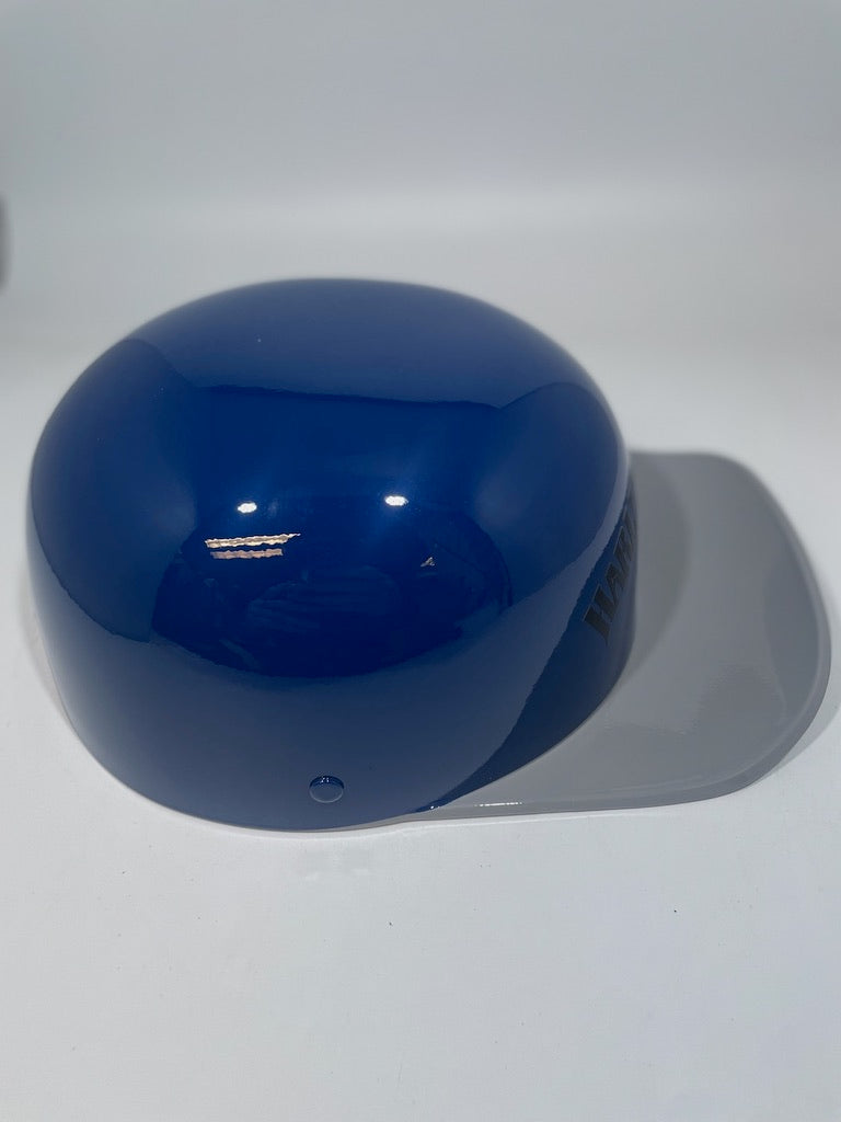 Baseball Cap Style Motorcycle Helmet Bright Billiard Blue Billiard Grey Bill Bar and Shield