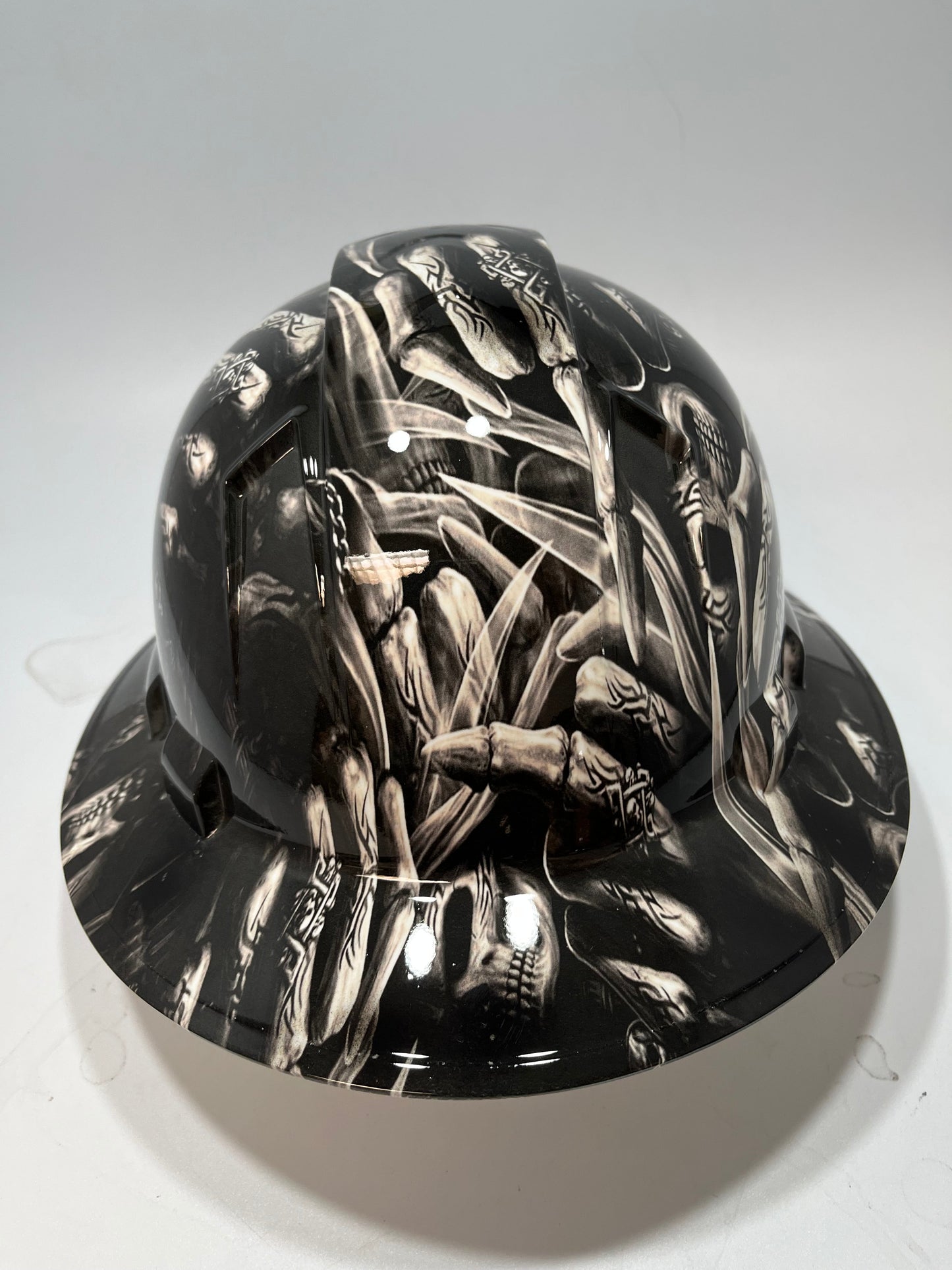 Full Brim Hard Hat Hydro Dipped BAD ASS REAPER