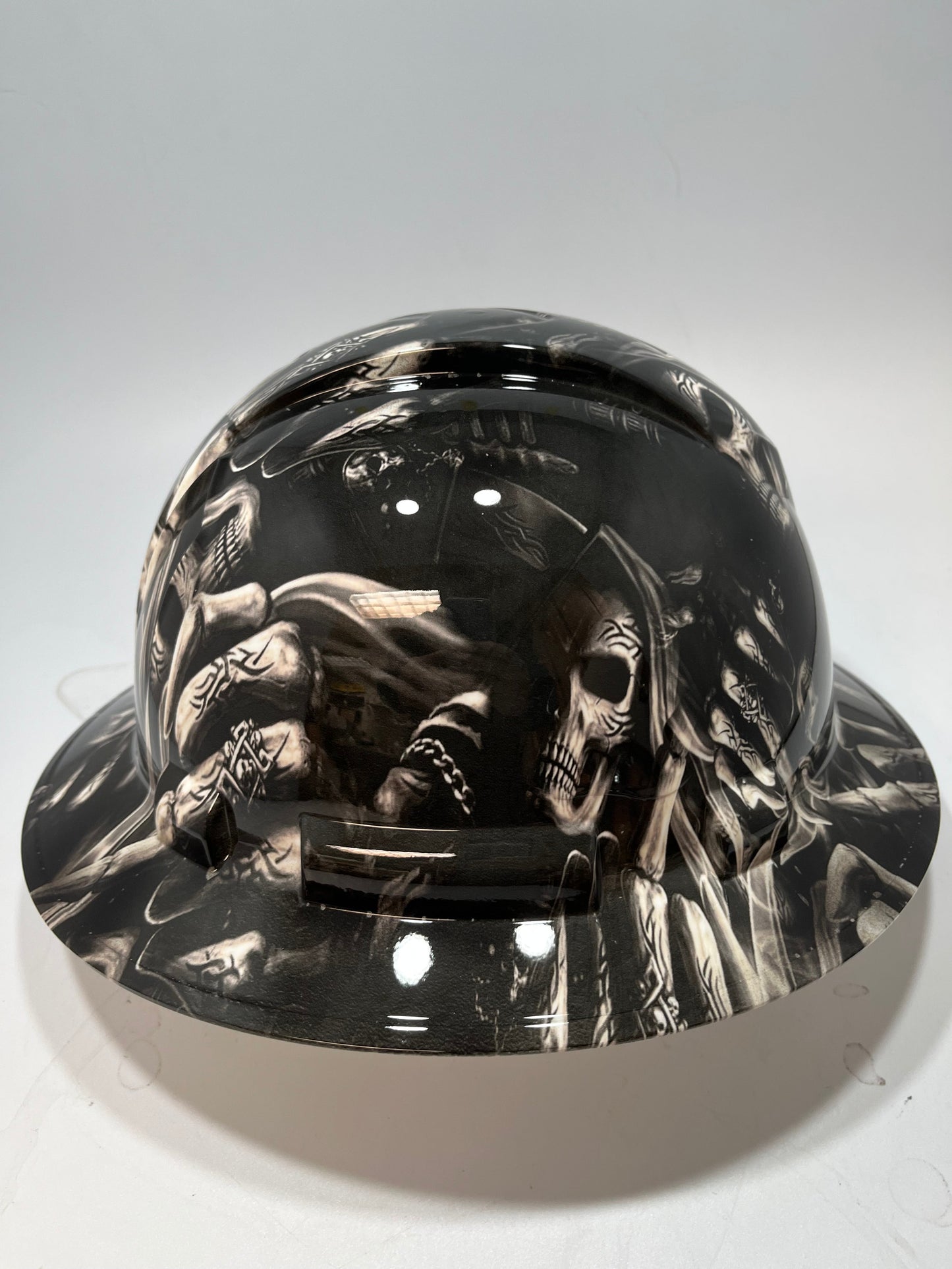 Full Brim Hard Hat Hydro Dipped BAD ASS REAPER