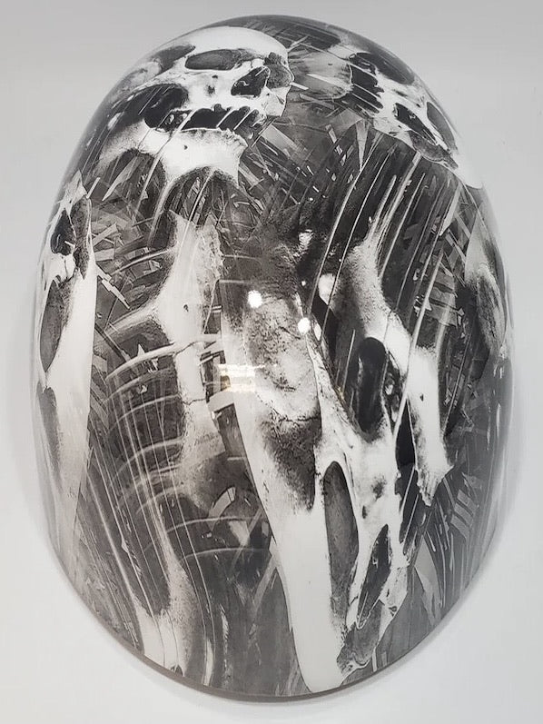 Baseball Cap Style Motorcycle Helmet Melting Skulls