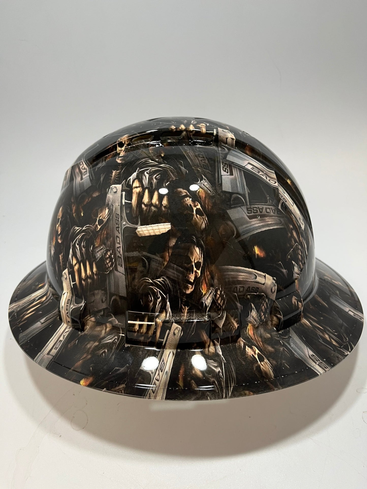 Full Brim Hard Hat Hydro Dipped BAD ASS