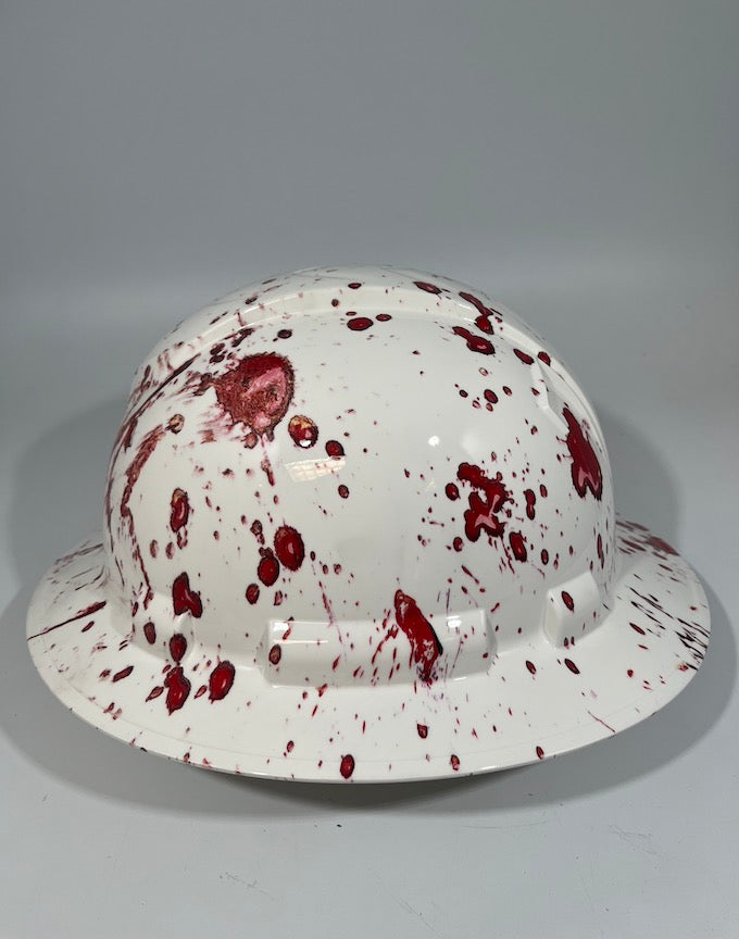 Full Brim Hard Hat Hydro Dipped CRIME SCENE BLOOD SPLATTER 2