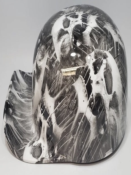 Baseball Cap Style Motorcycle Helmet Melting Skulls