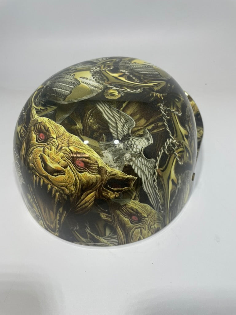 Baseball Cap Style Motorcycle Helmet Devil Dog