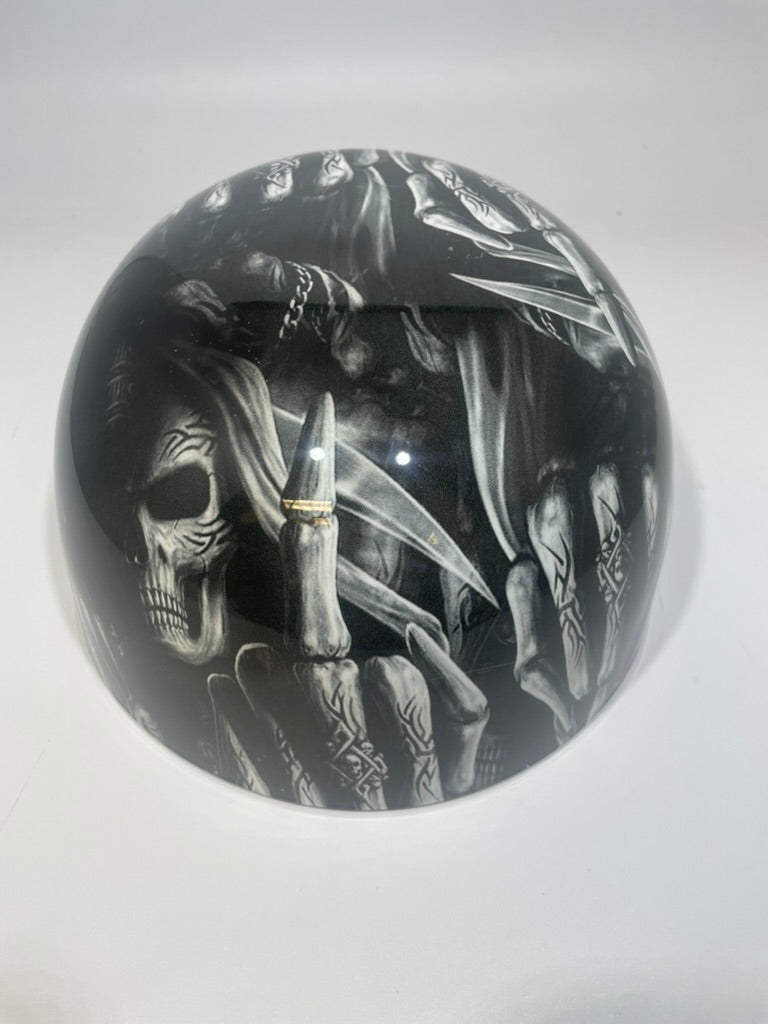 Baseball Cap Style Motorcycle Helmet F U Reaper