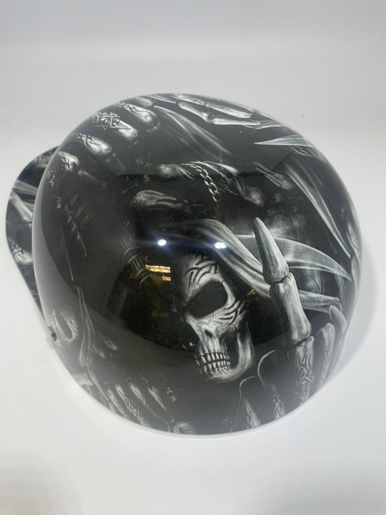 Baseball Cap Style Motorcycle Helmet F U Reaper