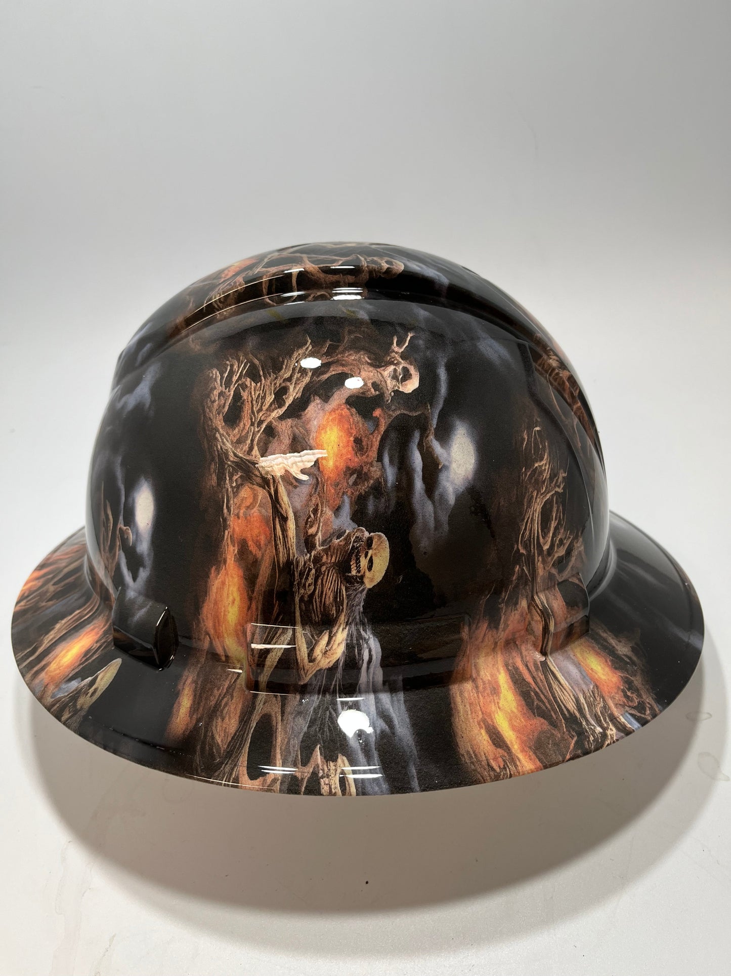 Full Brim Hard Hat Hydro Dipped DEATH METAL SKELETONS