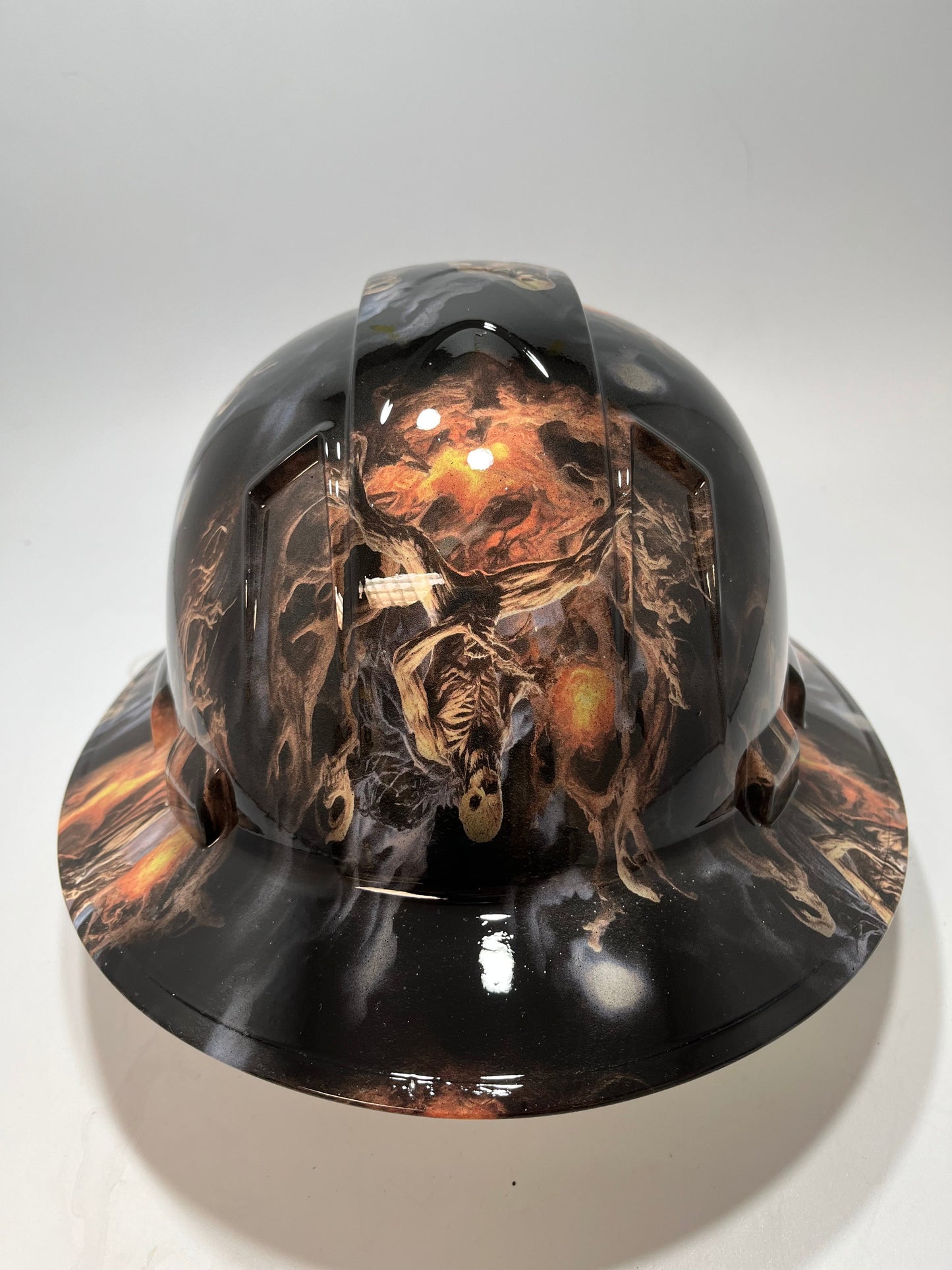 Full Brim Hard Hat Hydro Dipped DEATH METAL SKELETONS