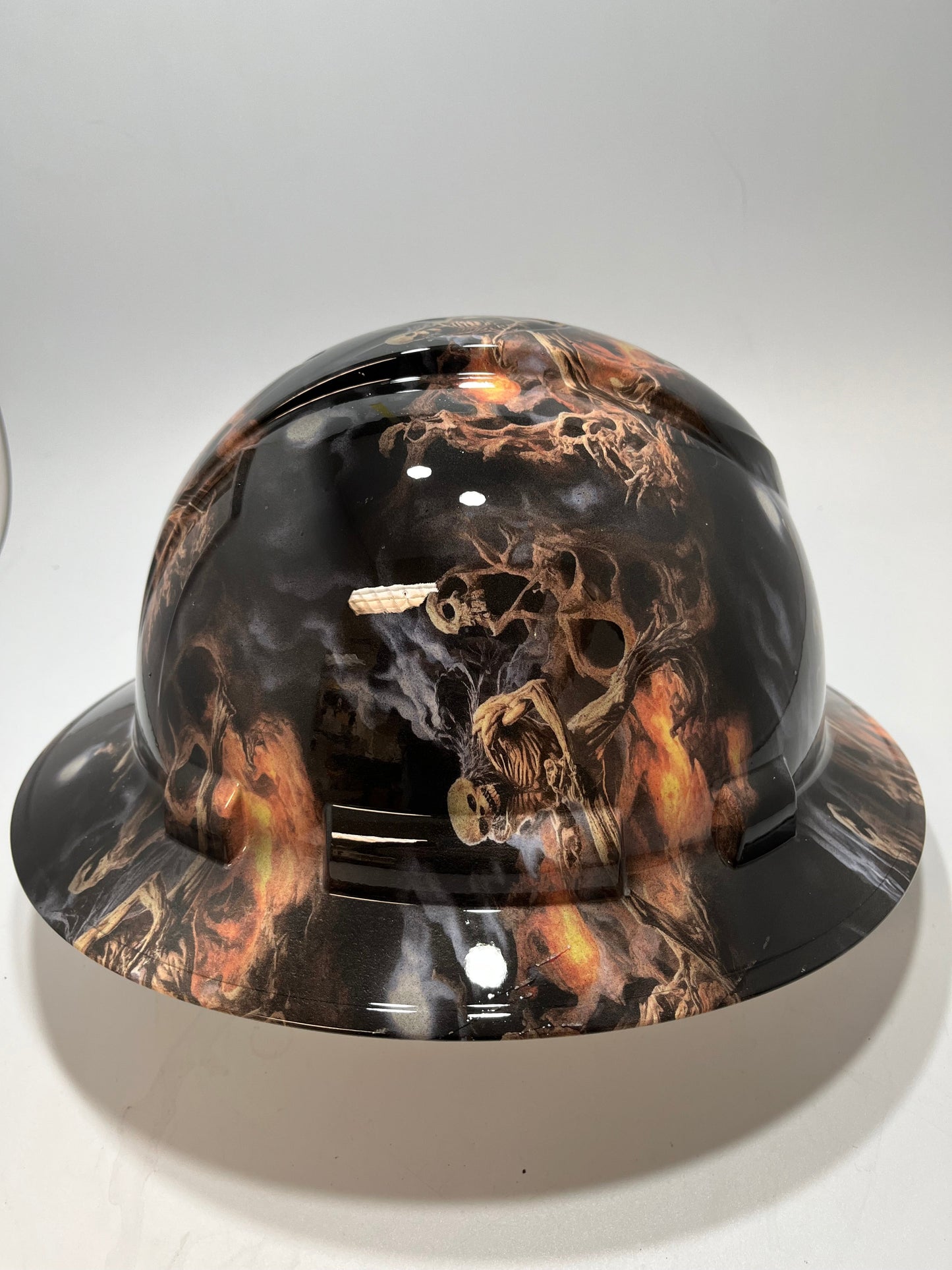 Full Brim Hard Hat Hydro Dipped DEATH METAL SKELETONS