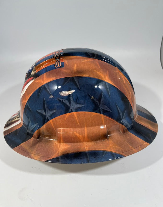 Full Brim Hard Hat Custom Hydro Dipped DENVER BRONCOS FLAG