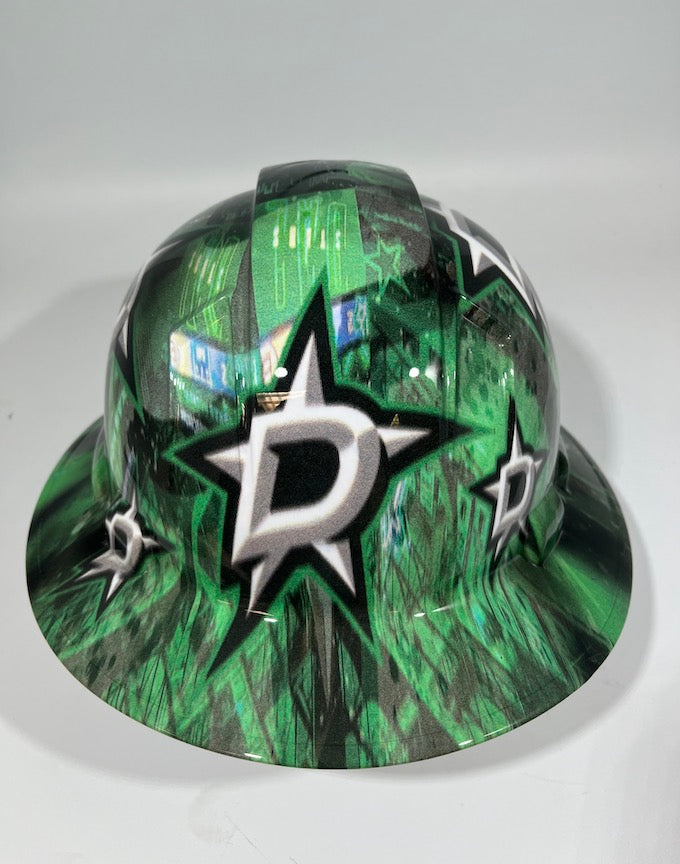 Full Brim Hard Hat Hydro Dipped DALLAS STARS