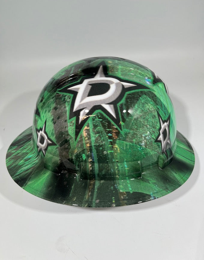 Full Brim Hard Hat Hydro Dipped DALLAS STARS