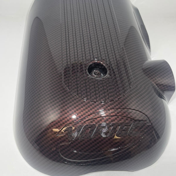 Custom Velvet Red Carbon Fiber Hydro Dipped Engine Covers for Silverado, Tahoe &amp; Cadillac