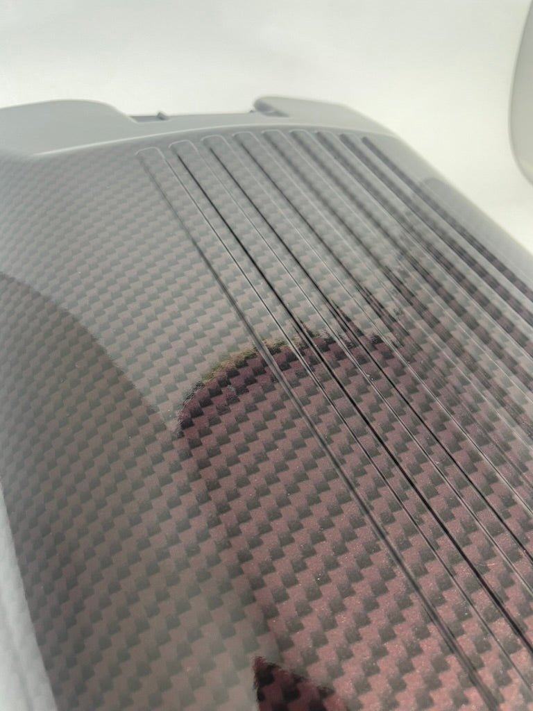 Custom Velvet Red Carbon Fiber Hydro Dipped Engine/Fuse Box Covers for Silverado, Tahoe &amp; Cadillac