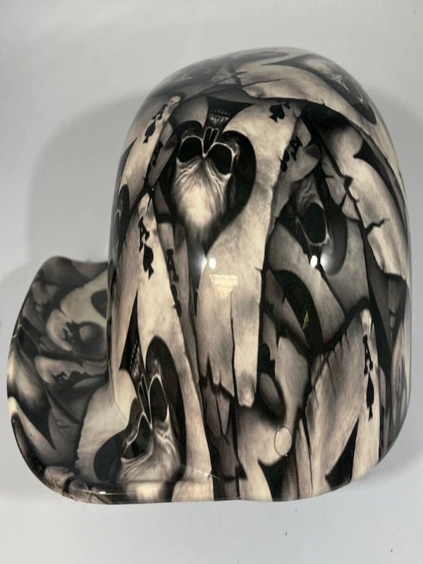 Baseball Cap Style Motorcycle Helmet Ace of Skulls
