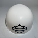 Baseball Cap Style Motorcycle Helmet Arctic White w/Black Bill Bar & Shield