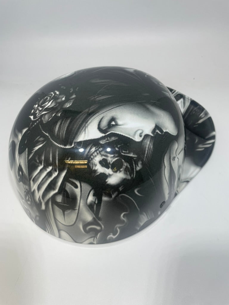 Baseball Cap Style Motorcycle Helmet DAY OF THE DEAD GIRLS