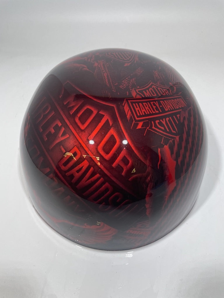 Baseball Cap Style Motorcycle Helmet Whiskey Fire Carbon Fiber Harley