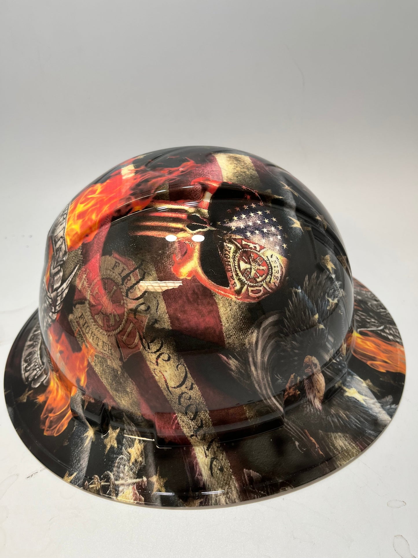 Bad ass hardhat with  hydro dipped design of respect and thanks!