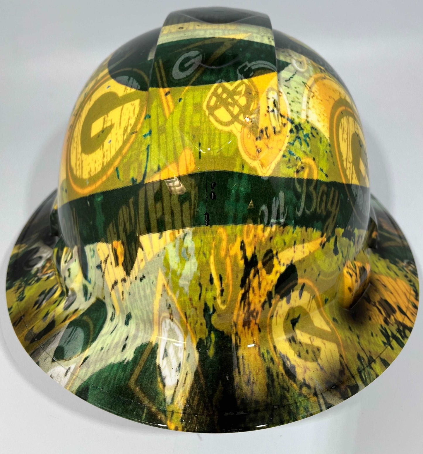 Full Brim Hard Hat Hydro Dipped GREEN BAY PACKERS ABSTRACT