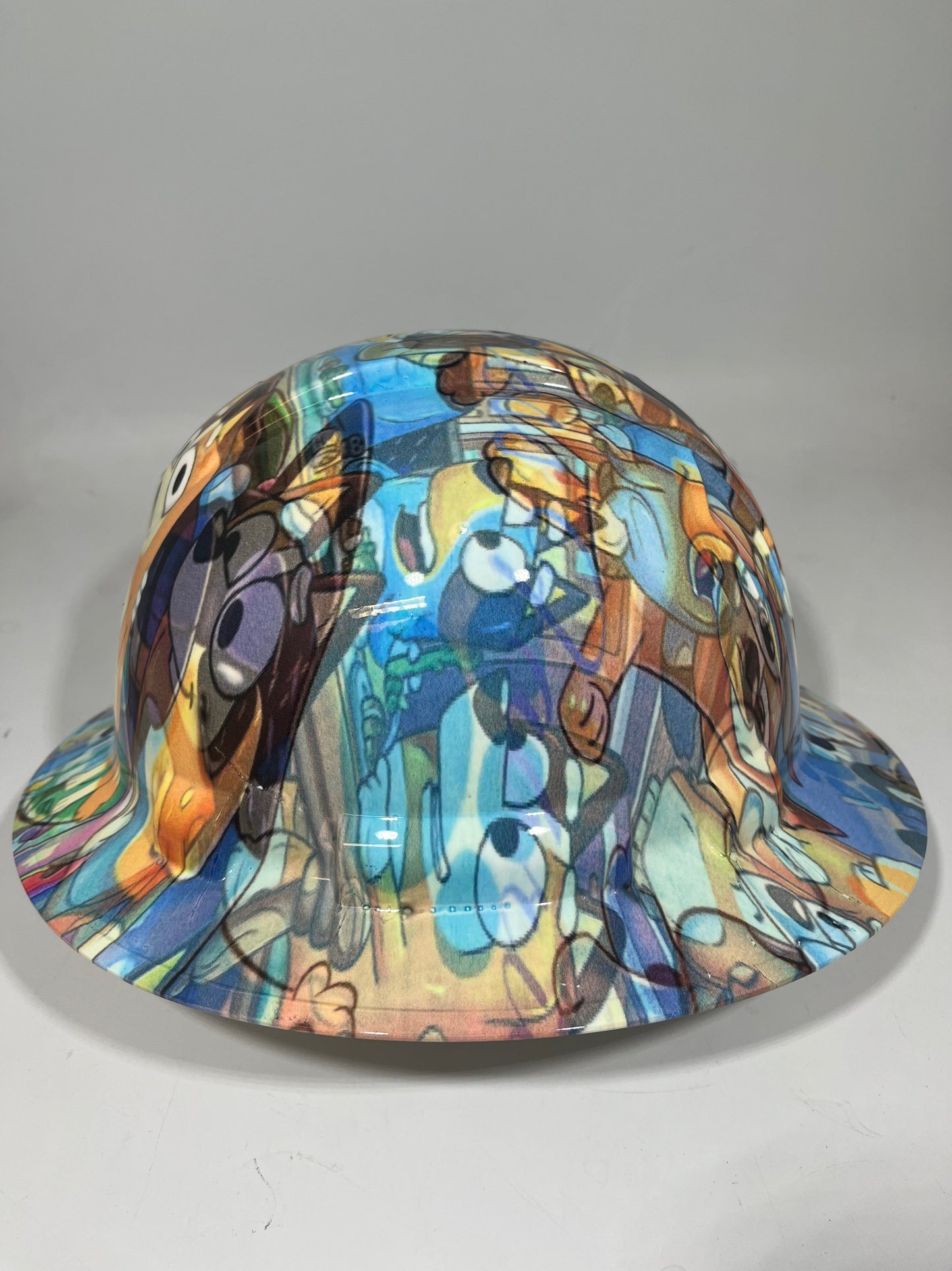 Full Brim Hard Hat Hydro Dipped BLUEY