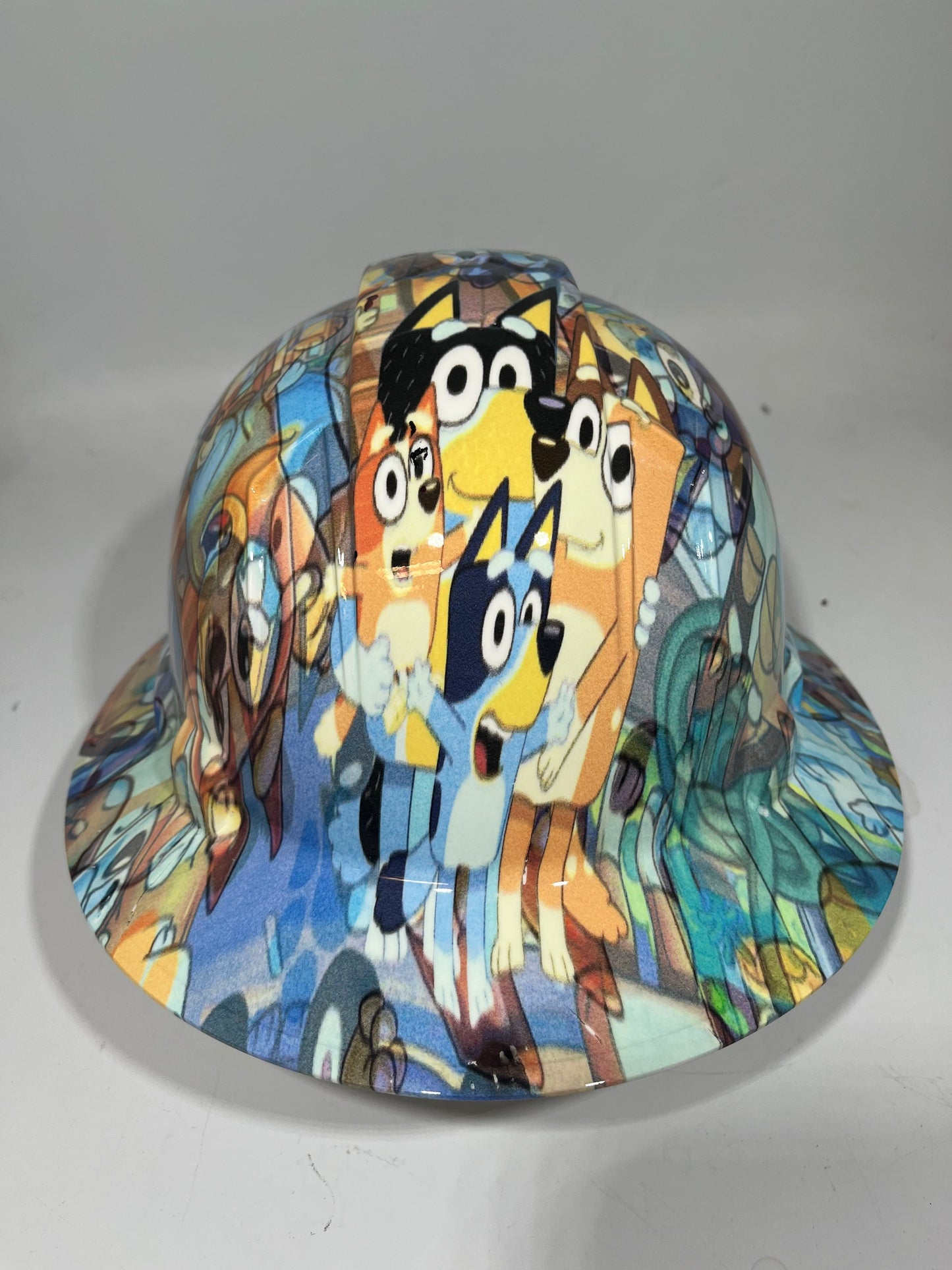 Full Brim Hard Hat Hydro Dipped BLUEY