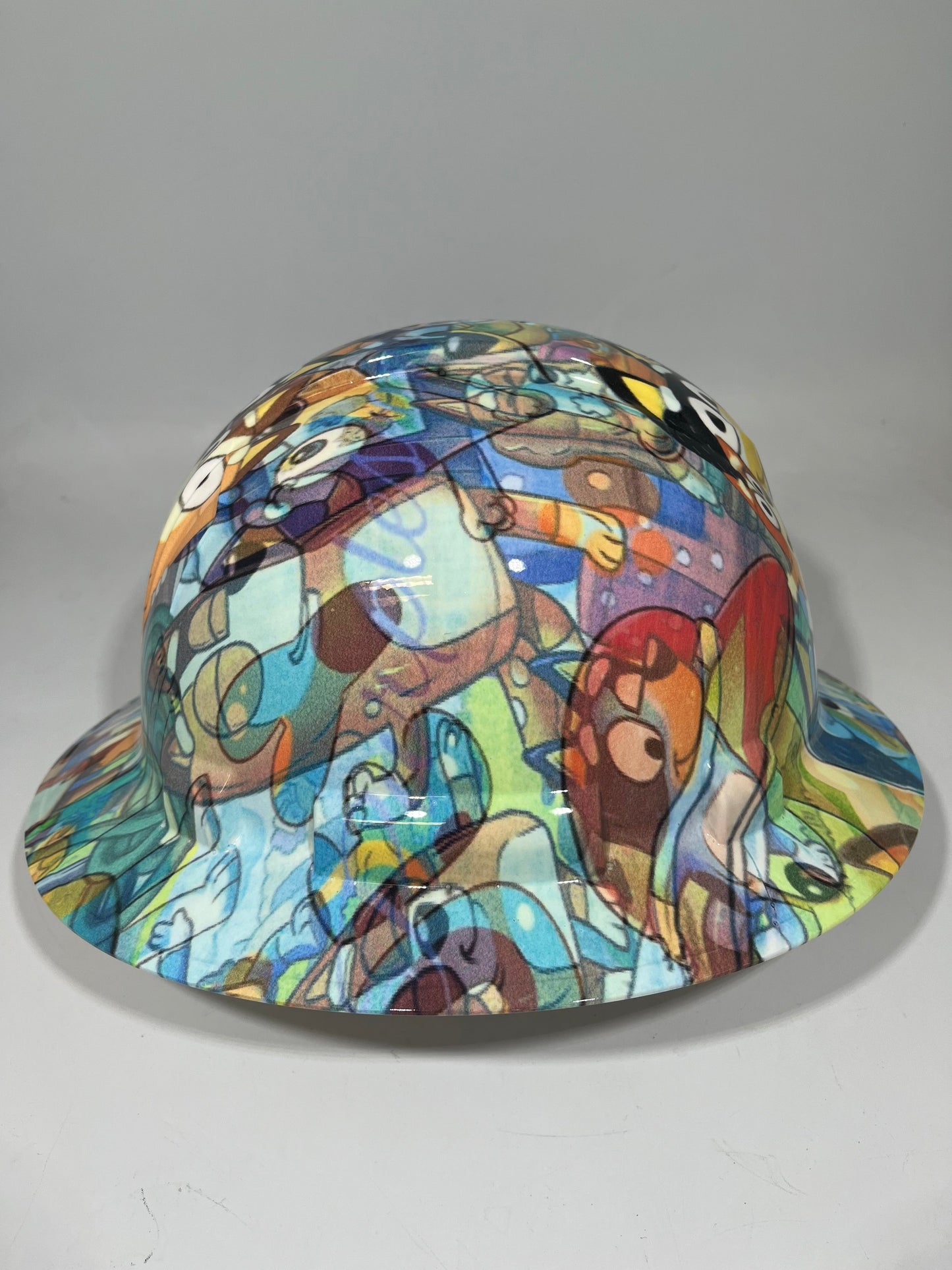 Full Brim Hard Hat Hydro Dipped BLUEY