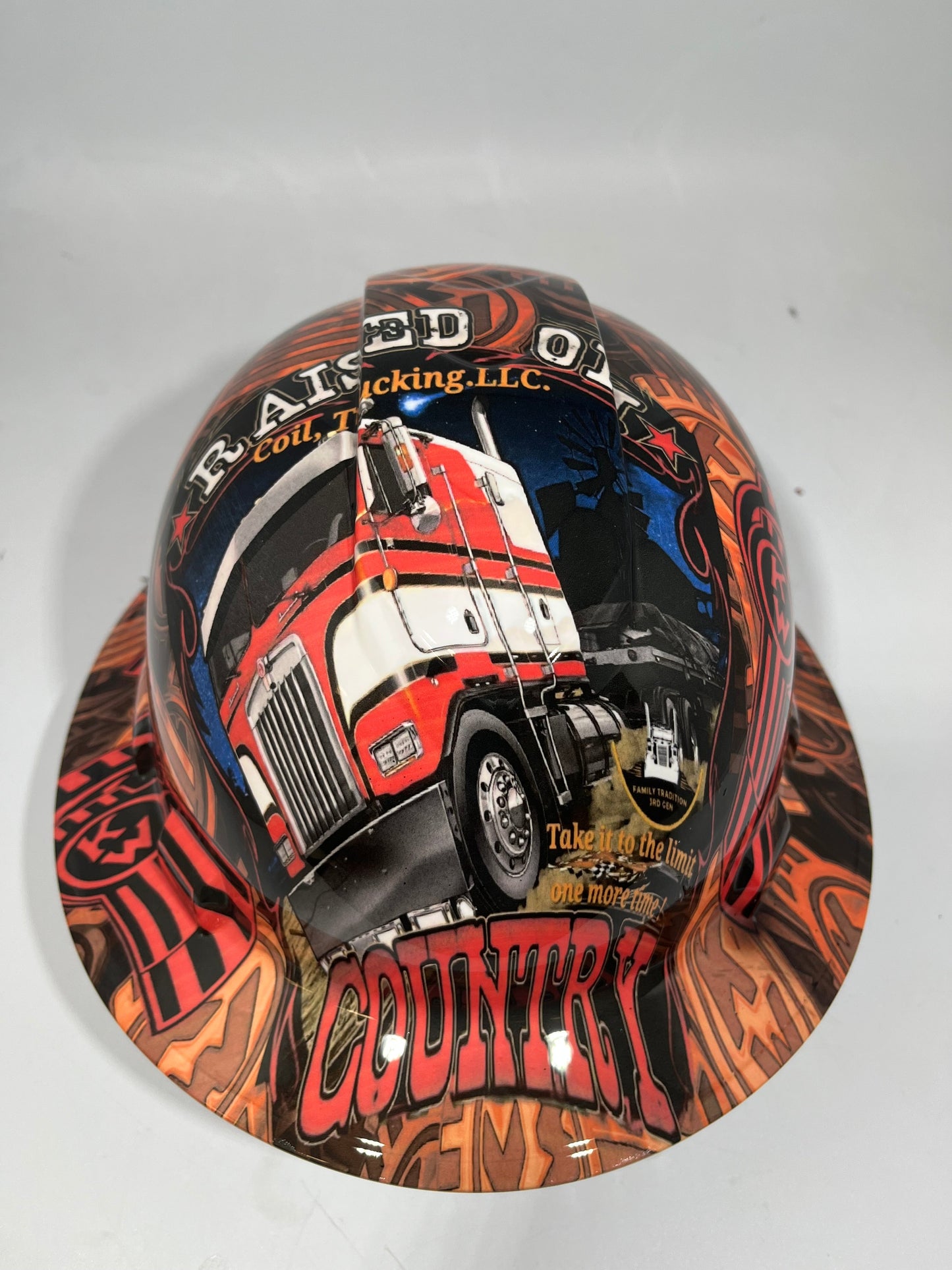 Full Brim Hard Hat Hydro Dipped RAISED ON COUNTRY