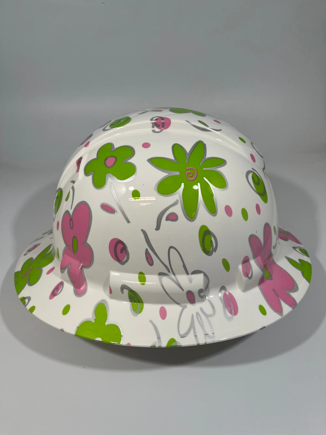 Full Brim Hard Hat Hydro Dipped FLORAL