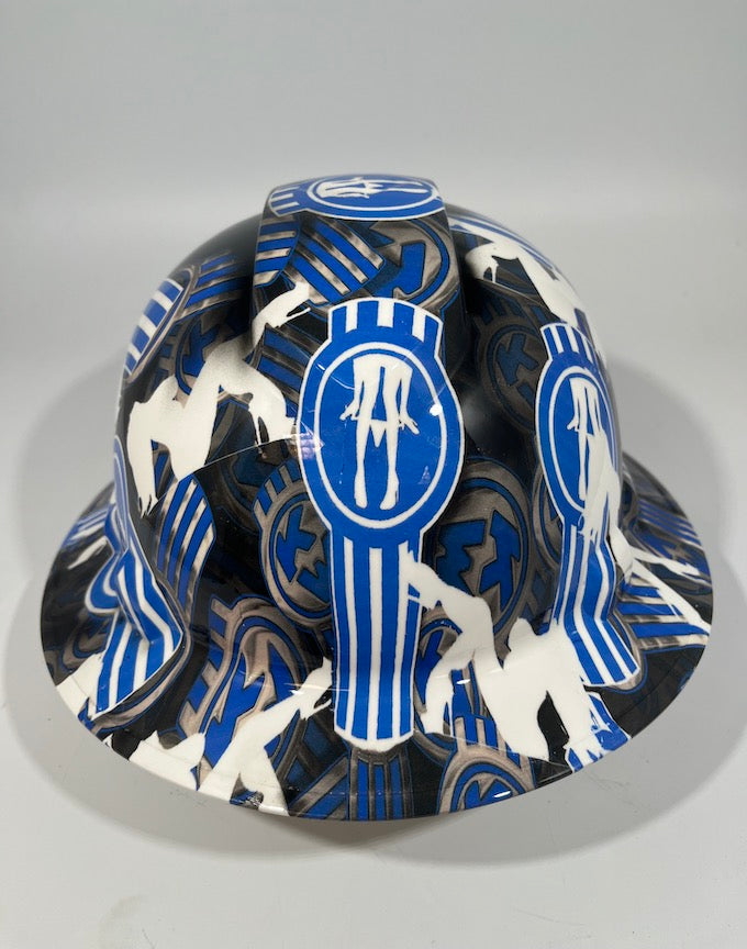 Full Brim Hard Hat Hydro Dipped KENWORTH Blue PANTY DROPPER