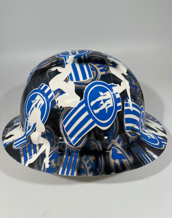 Full Brim Hard Hat Hydro Dipped KENWORTH Blue PANTY DROPPER